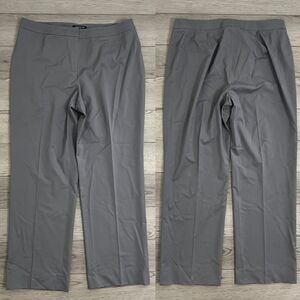 Lafayette 148 Womens Size 16 Gray Barrow Wool Wide Leg High Rise Trouser Pants